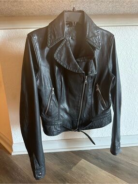 Express Black Leather Moto Jacket - Women